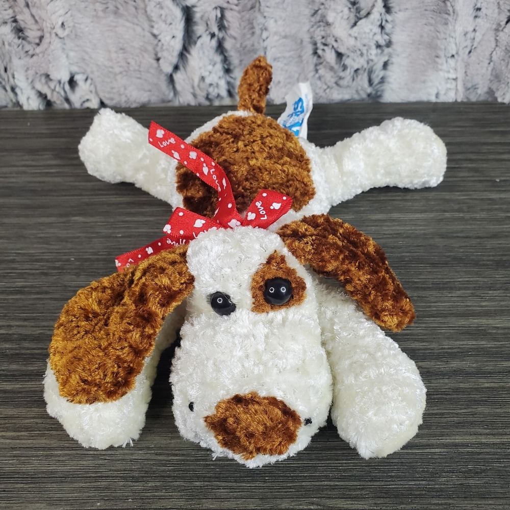 Vtg Kids Of America Floppy White And Brown Spots Puppy Dog Valentine's Love 2002